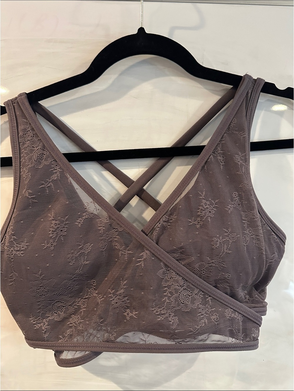 Mono B Medium Lace Bralette with Crisscross Back Straps
